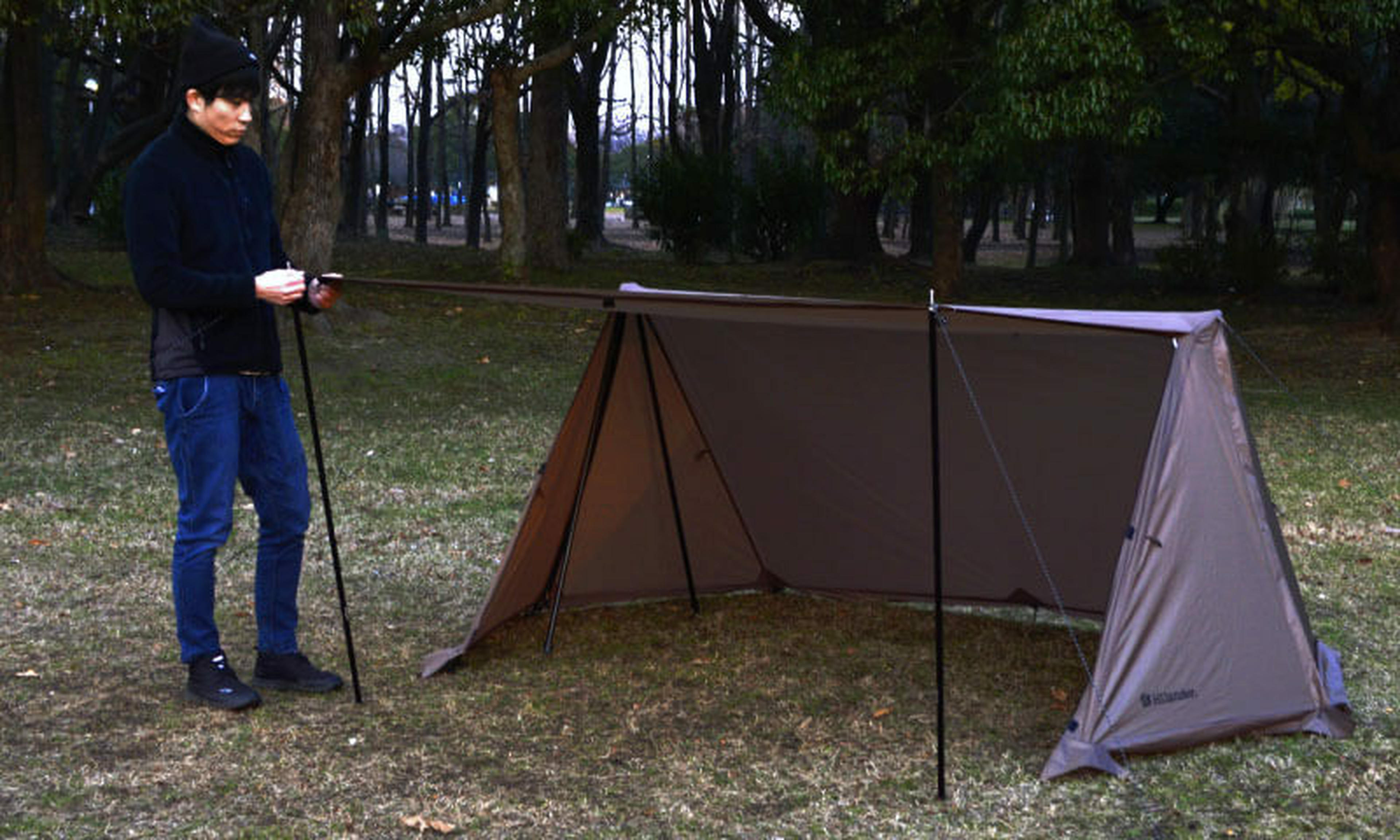 ハイランダーからソロキャンに最適なパップ型シェルター！独自フレーム