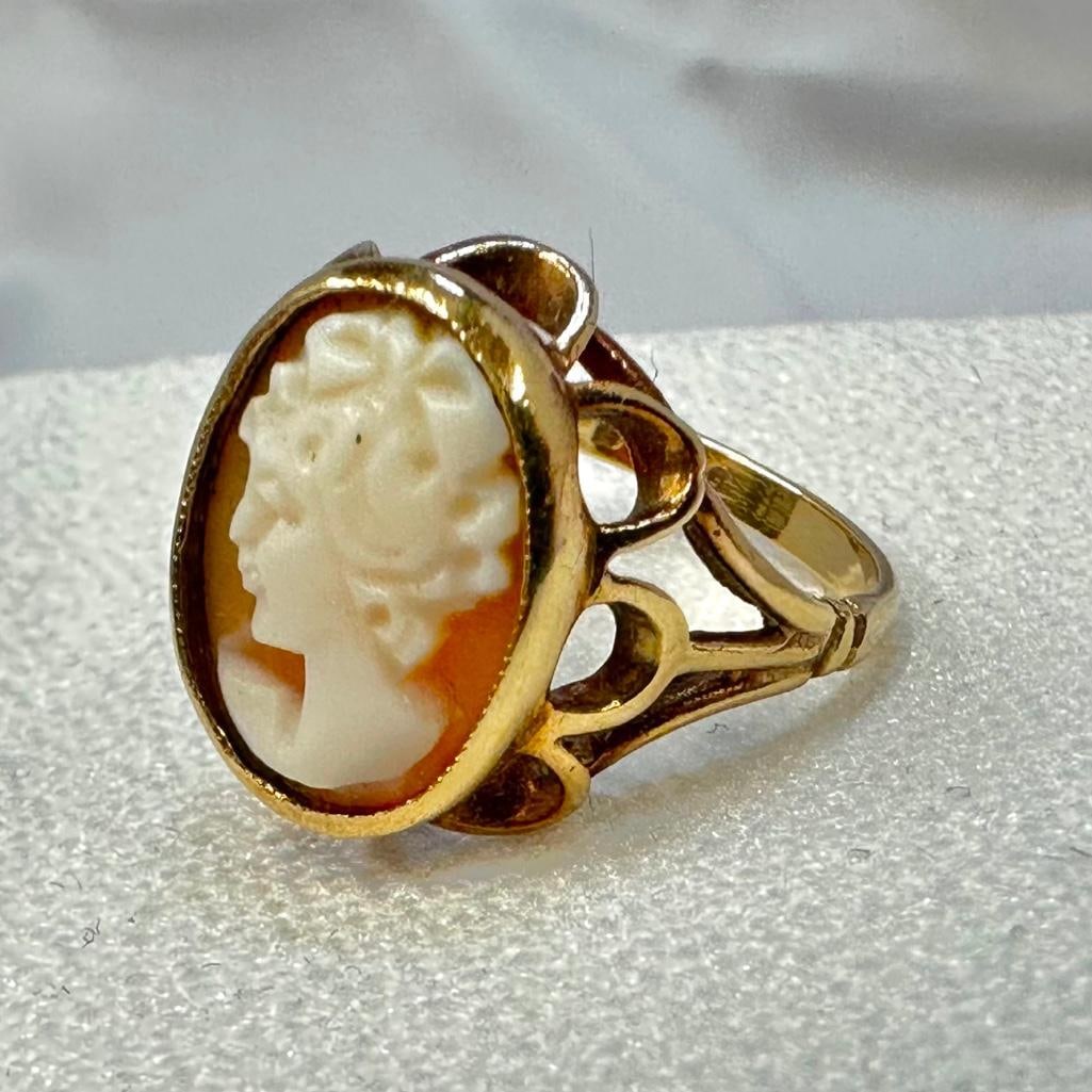 Vintage 9k Gold Wilson & Gill London Cameo Ring