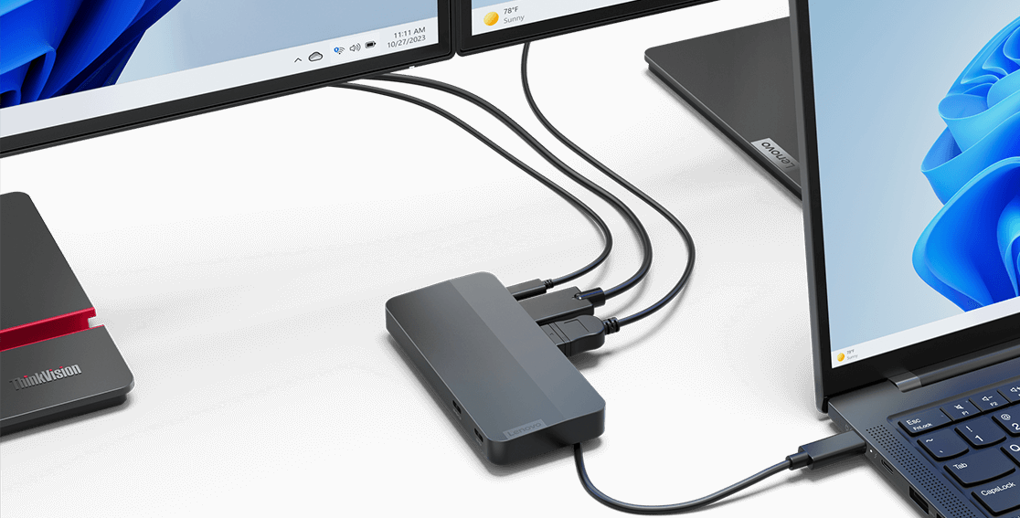 Lenovo USB Type-C デュアルディスプレイ トラベルドック(ACアダプター