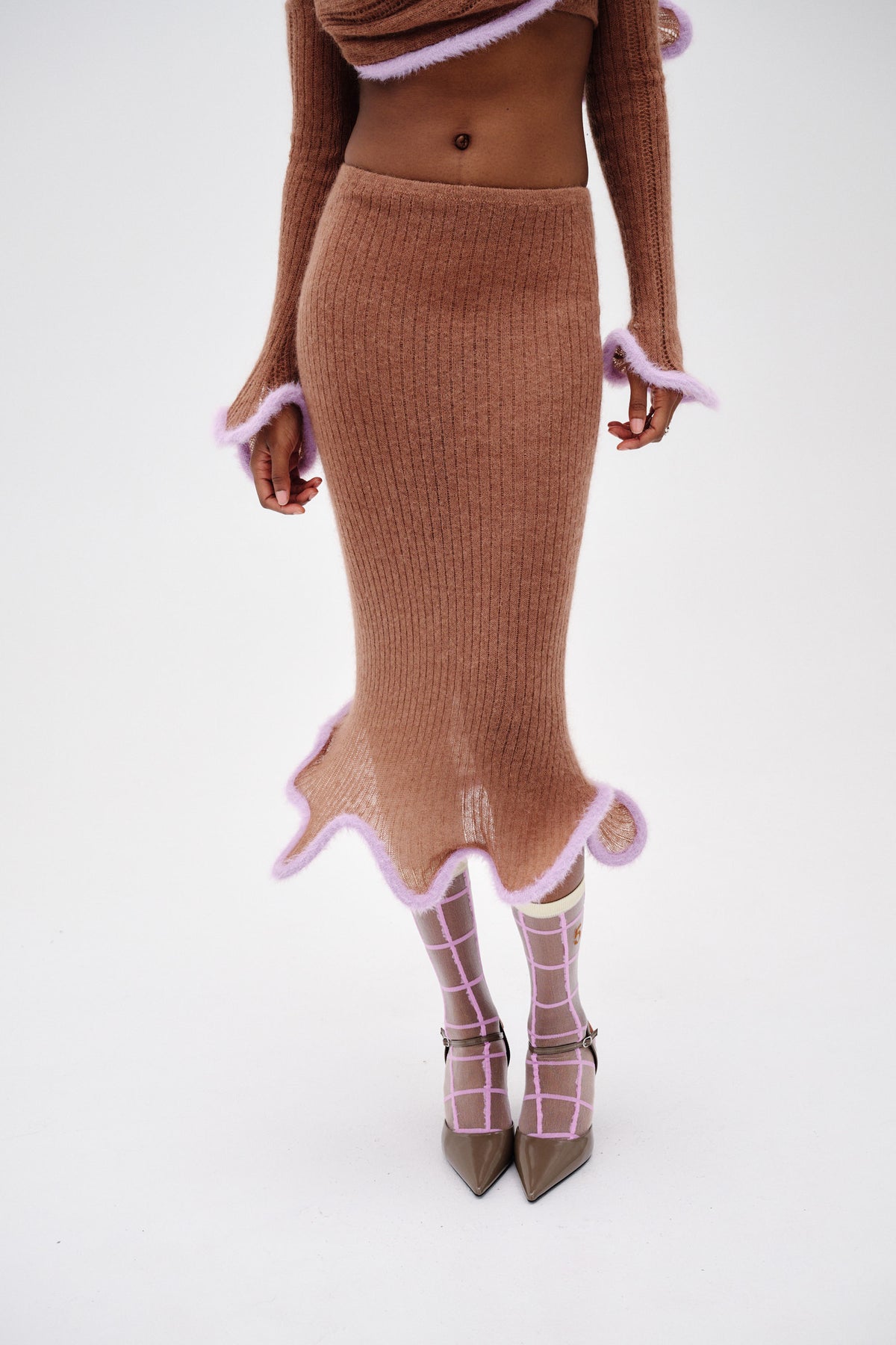 GINNY ALPACA WAVY MIDI SKIRT– PH5