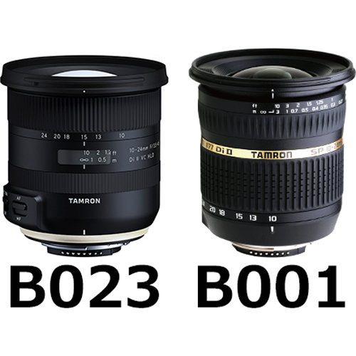タムロン「10-24mm F/3.5-4.5 Di II」の「Model B023」と「Model B001