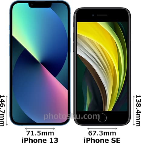 iPhone 13」と「iPhone SE 第2世代」の違い - フォトスク