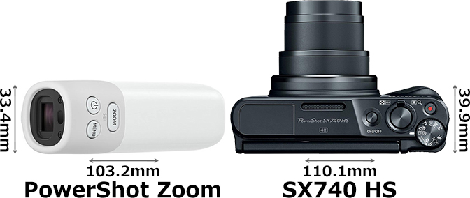 PowerShot Zoom」と「PowerShot SX740 HS」の違い - フォトスク