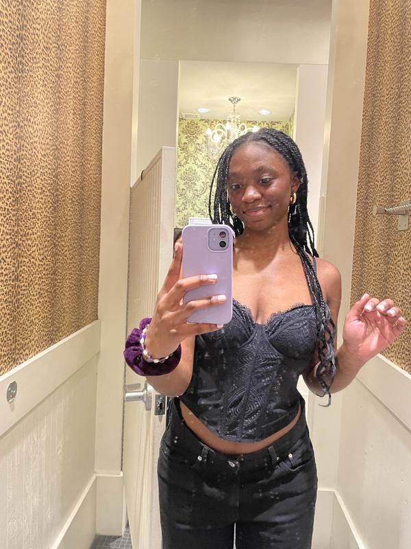 Chrishell Lace Mesh Bustier Black | Garage