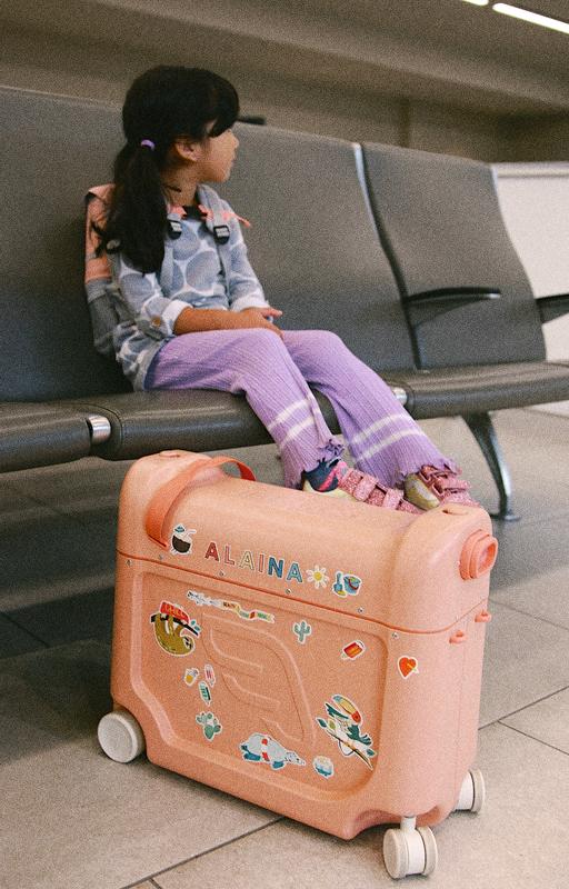 JetKids by Stokke BedBox Coral Pink Ride on Kids Suitcase +