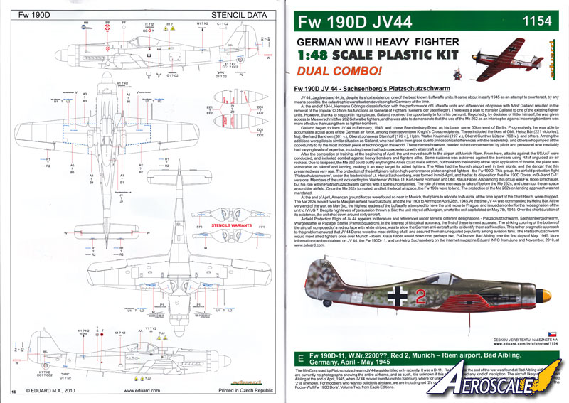 AeroScale :: Eduard 1:48 Fw 190D JV 44 Dual Combo Review