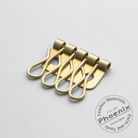 真鍮製 4連キーパーツ | ヌメ革と真鍮金具とレザークラフト材料の通販