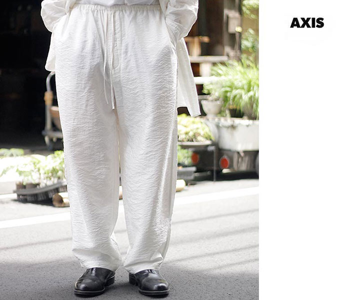 アクシス AXIS 塩縮シルクナイロン ワイド イージーパンツ Salt