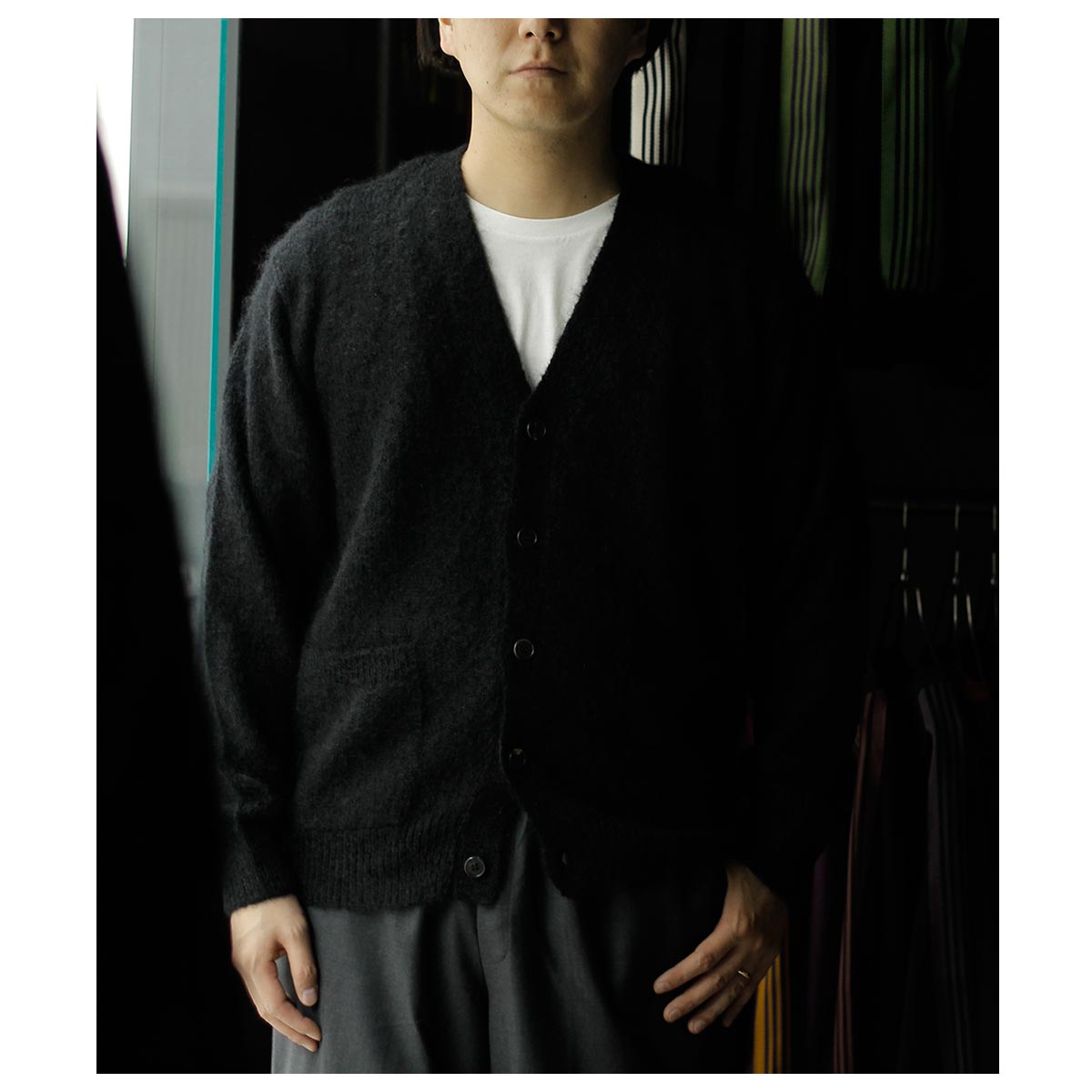 30%OFF セール バトナー BATONER ピュア モヘヤ Vネックカーディガン