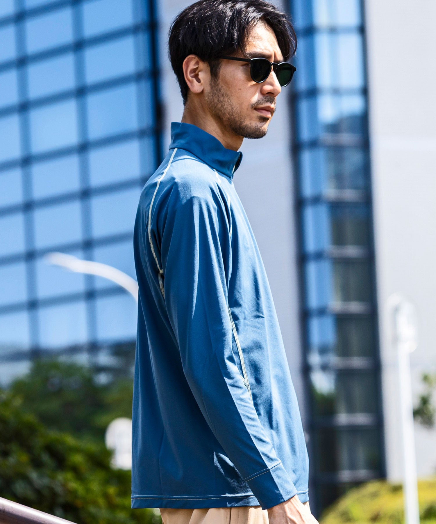 MENS】HARLF ZIP LONG SLEEVE T-SHIRTS ハーフジップ長袖Tシャツ / 速