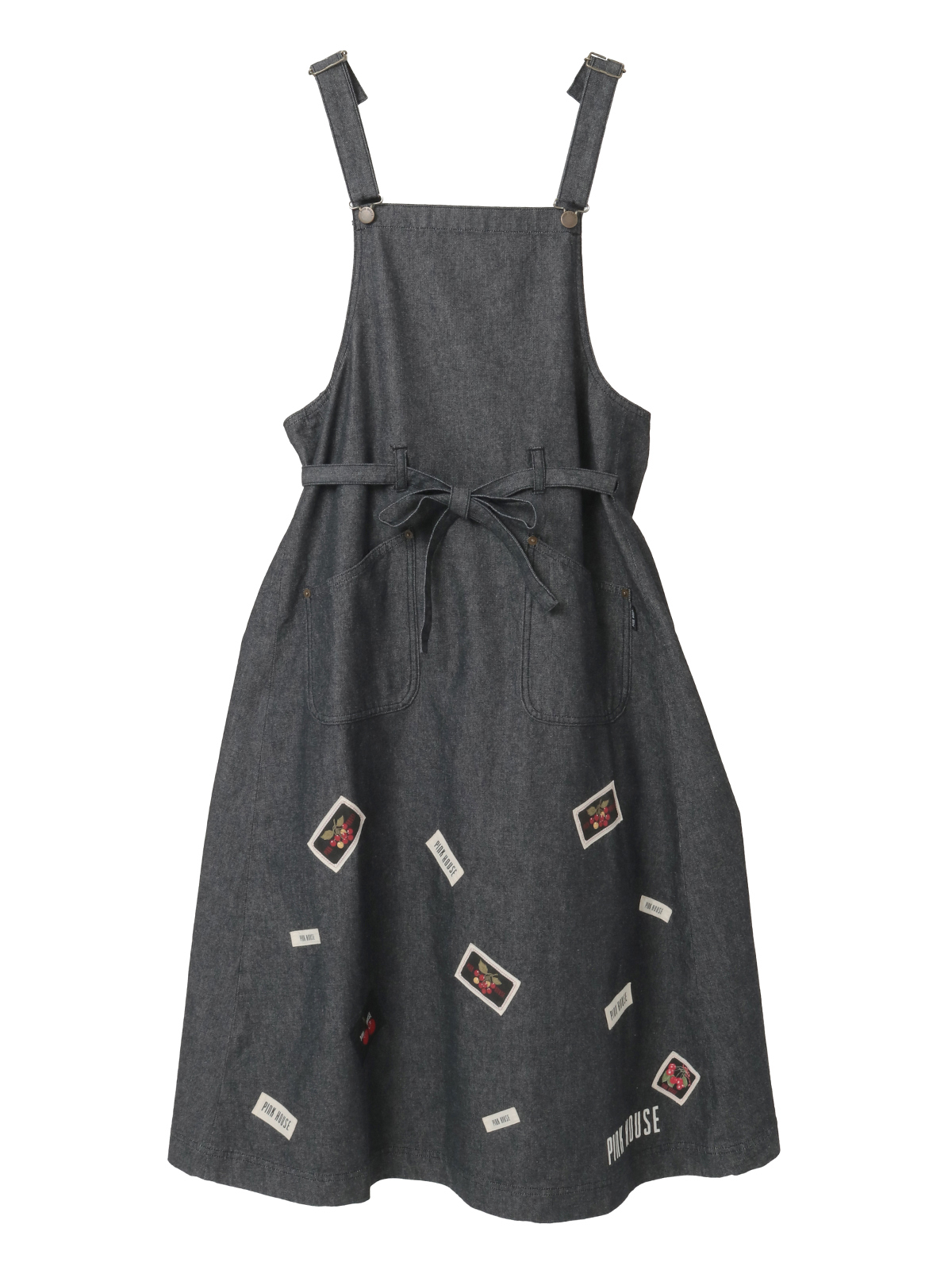 ネームワッペン使いデニムサロペットワンピース｜ピンクハウス