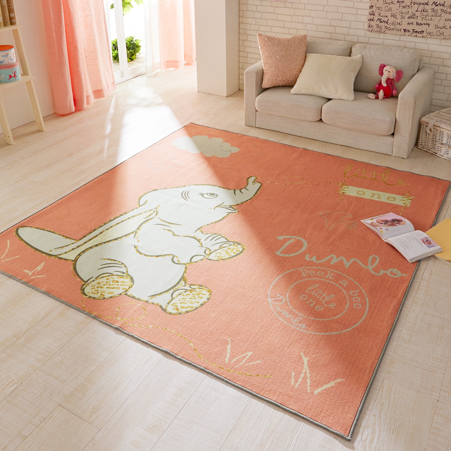 プリントラグ「ダンボ」（ディズニー ラグ/カーペット/玄関マット