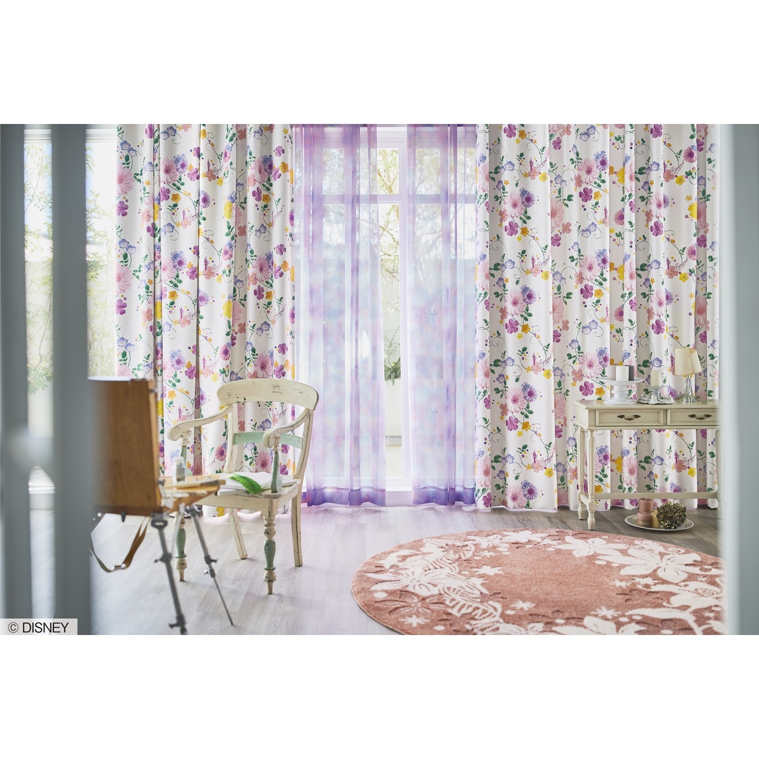 58サイズ】厚地遮光カーテン・タングルド「ラプンツェル」（ディズニー