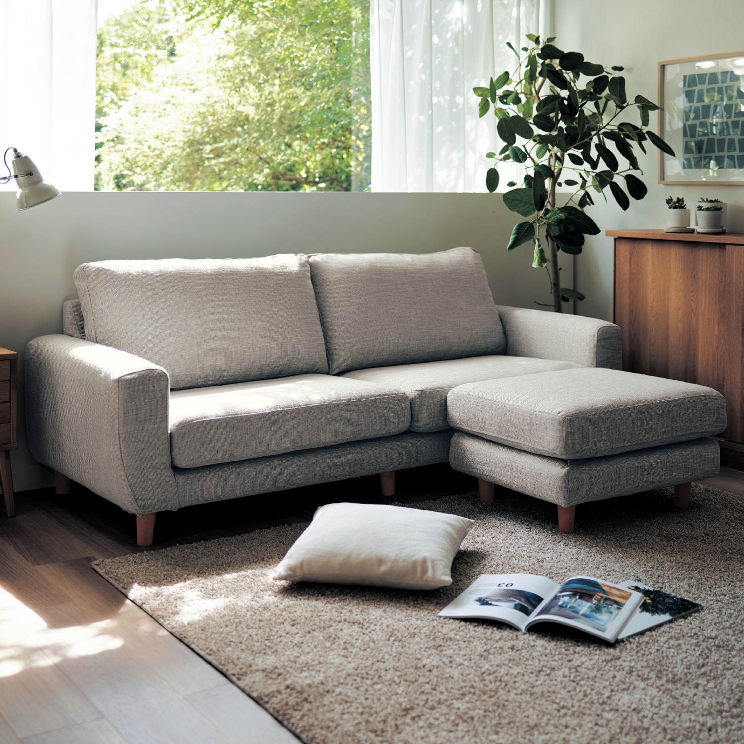 耐久性にこだわった洗える撥水カバーリングソファー ＜オットマン／2人