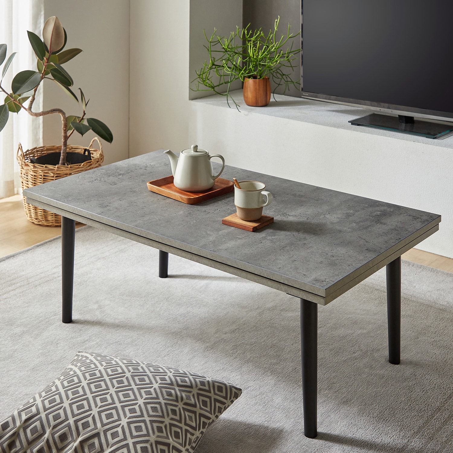 コンクリート調こたつテーブル ＜幅105cm＞｜通販のベルメゾンネット