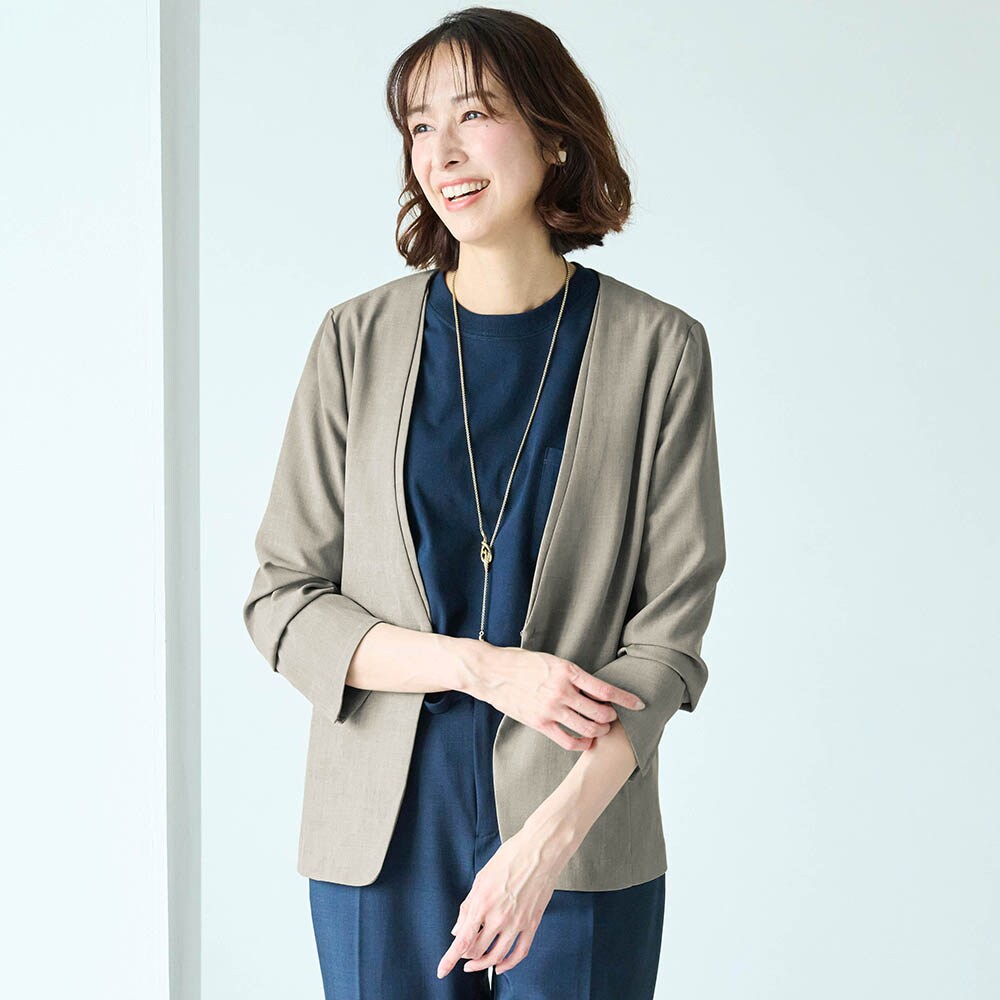 ナチュラルライクノーカラージャケット(スタイルノート/StyleNote