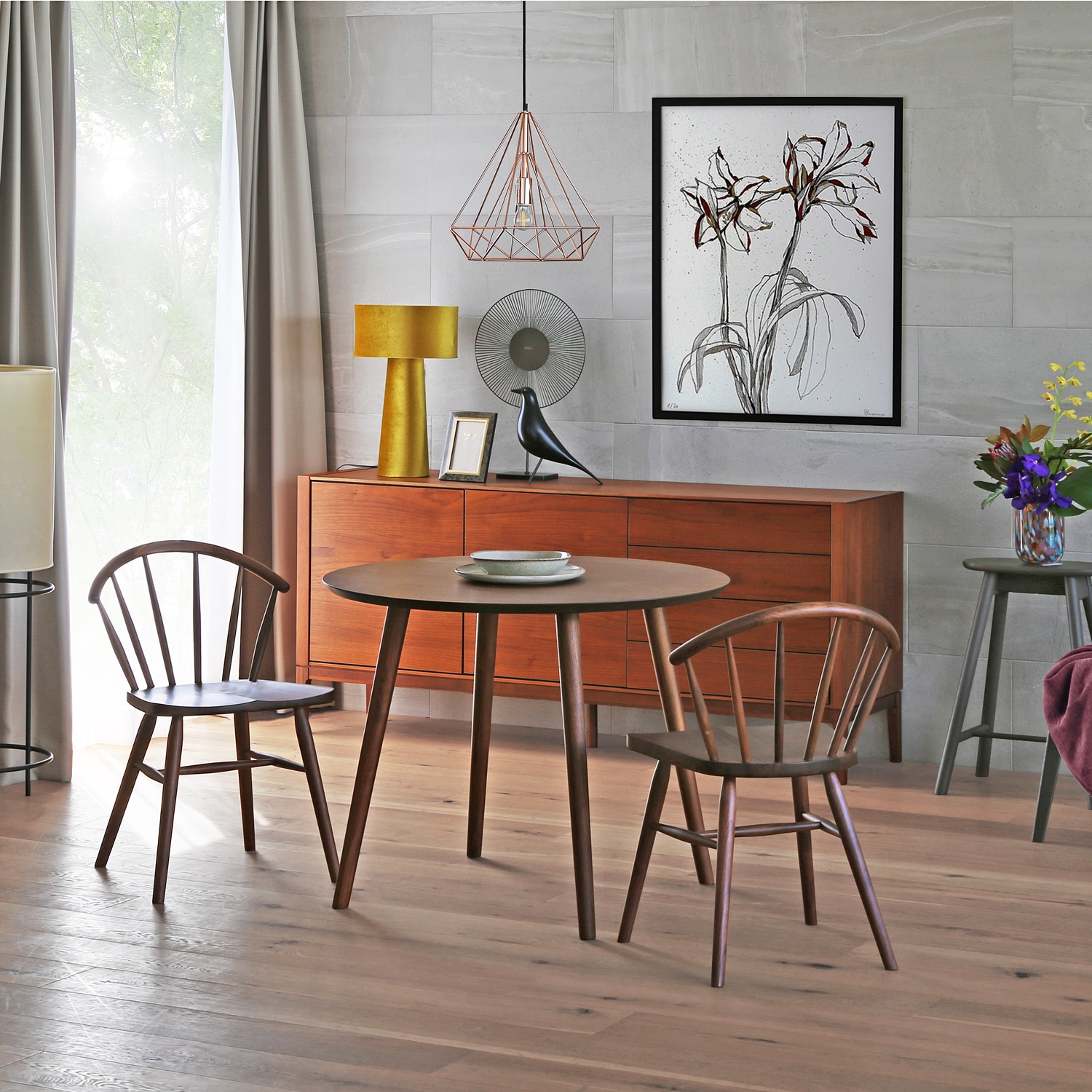 ウォルナット材のウィンザーチェア【UN】(高野木工/TAKANO MOKKOU