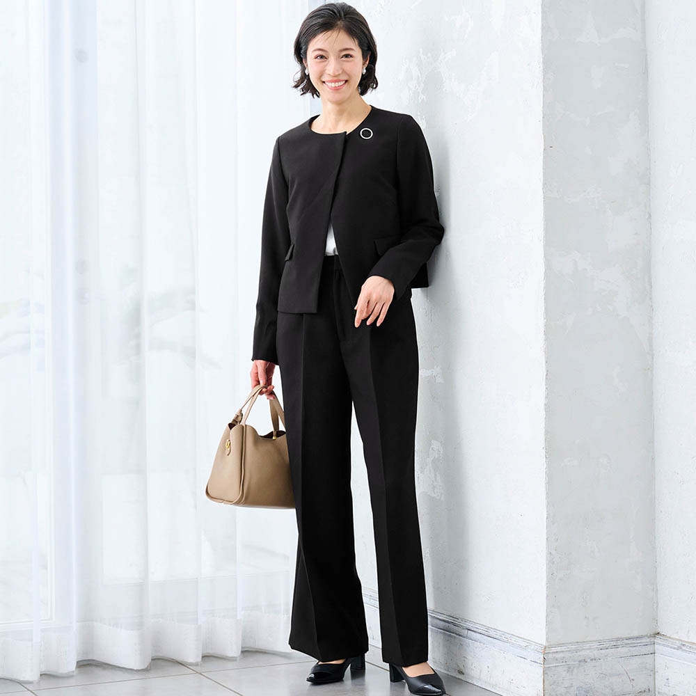 3点セットデザインジャケット＋パンツ【入卒・通勤】(丈が選べる