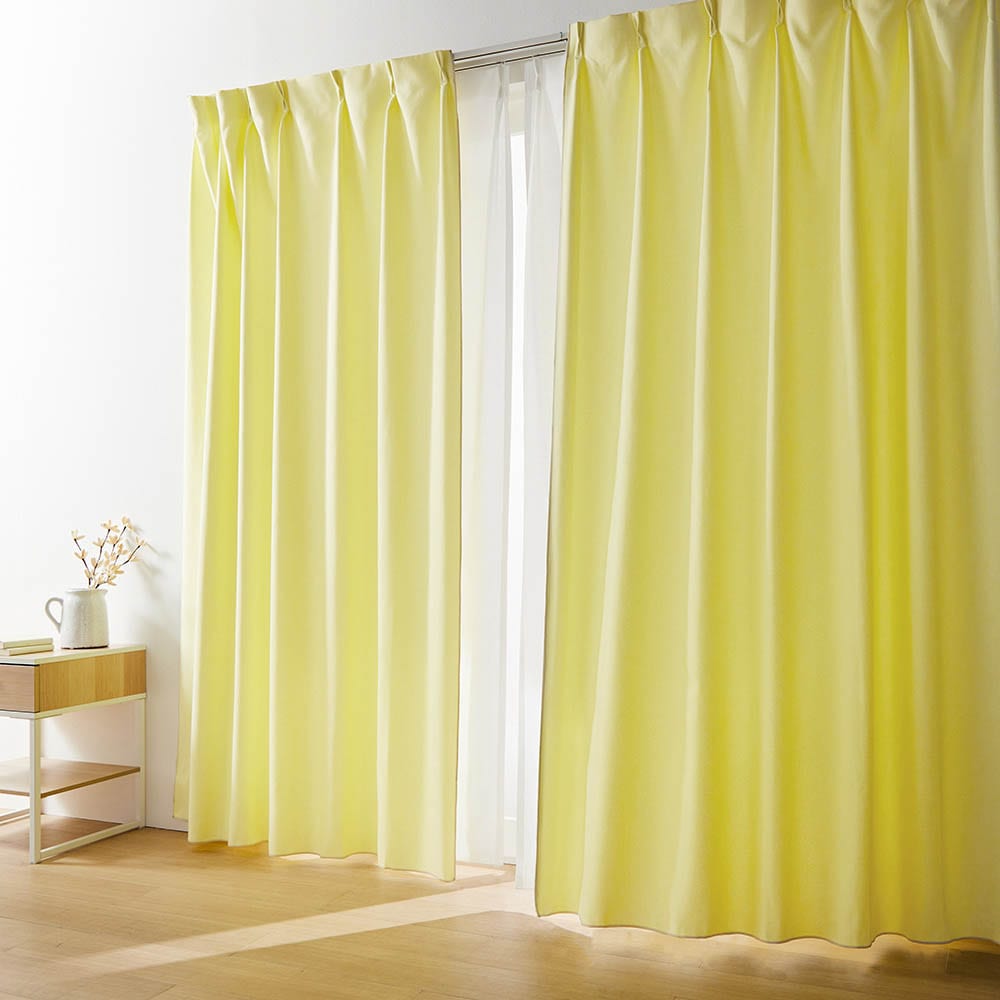 セット】 程よく光を取り入れる。リネン調のカーテン＆UVカット・遮熱