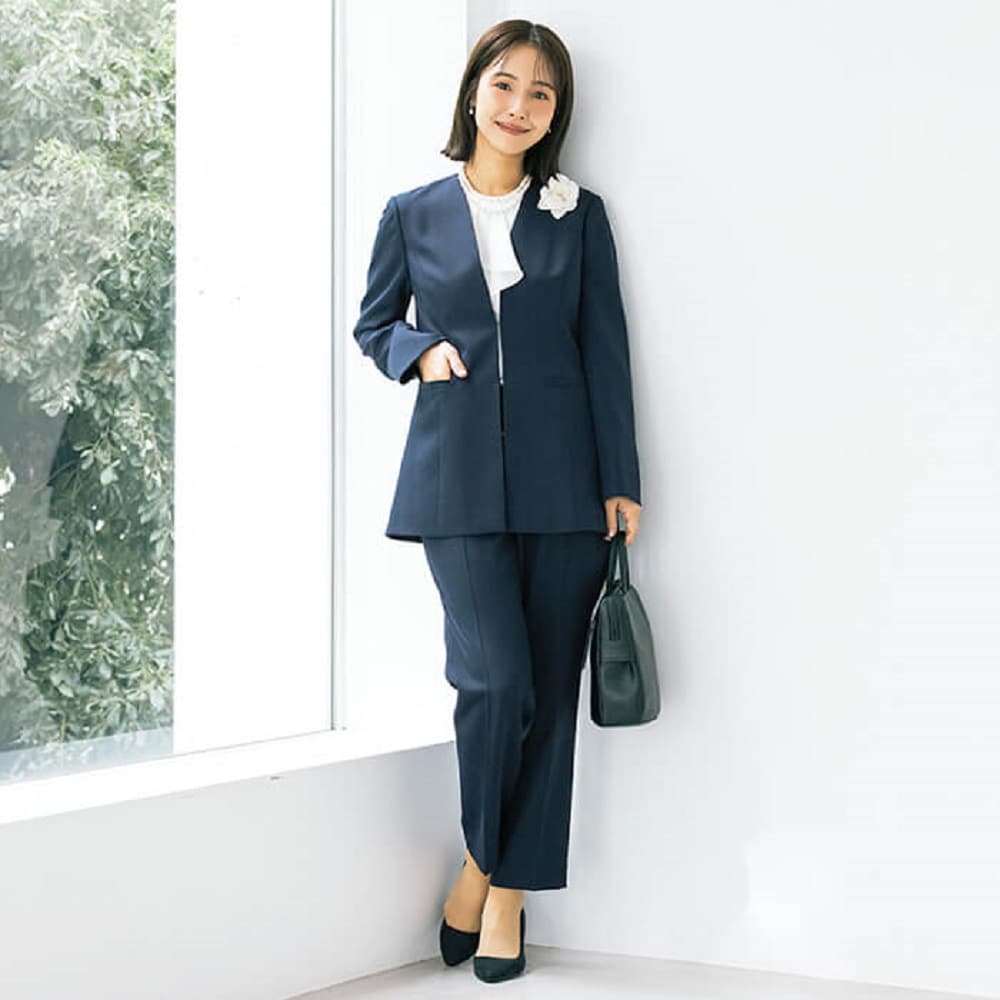 ブラウス付きパンツスーツ3点セット 【入卒】(東京ソワール/TOKYO SOIR