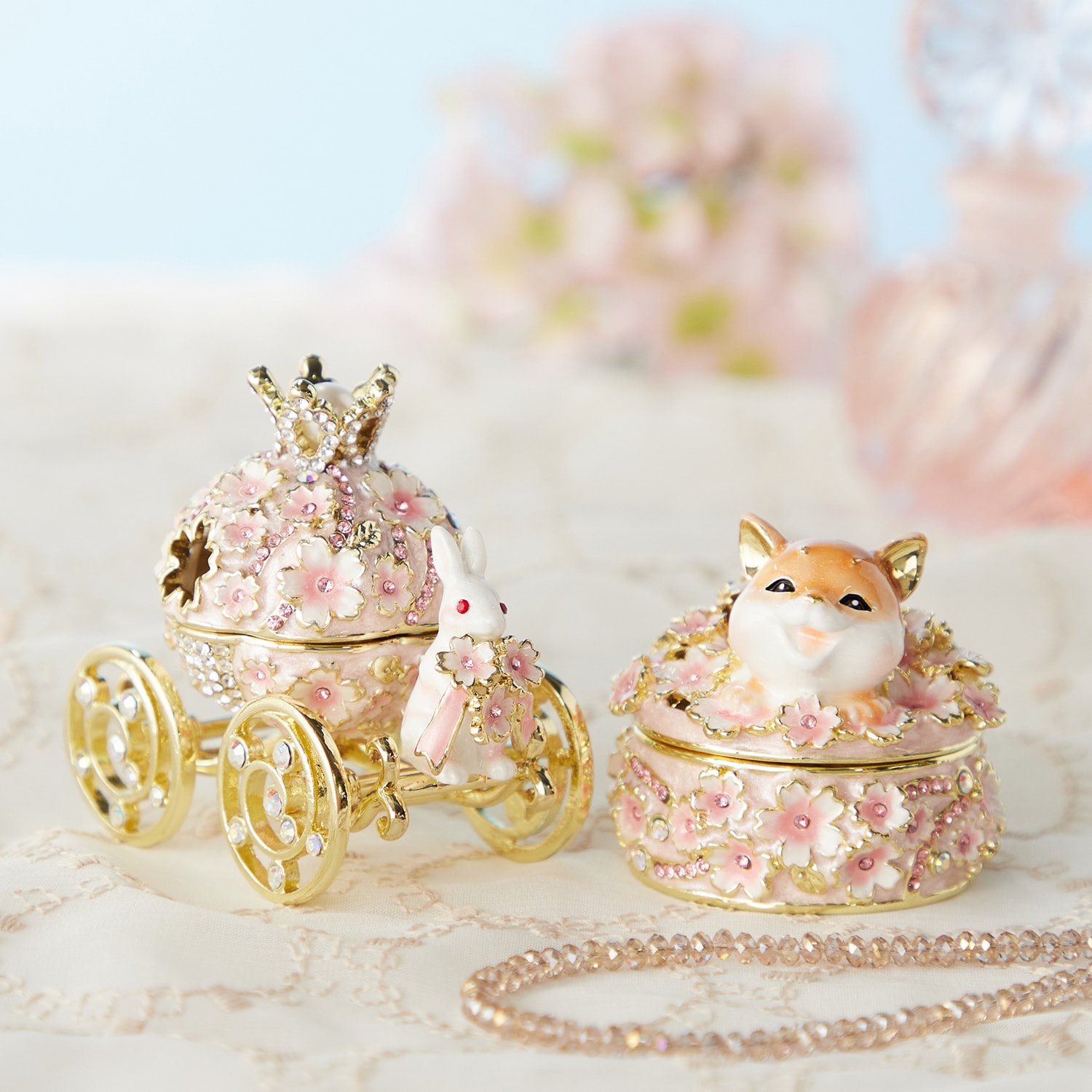 動物モチーフのジュエリーケース 桜(東京銀座PICALS（ピカルス