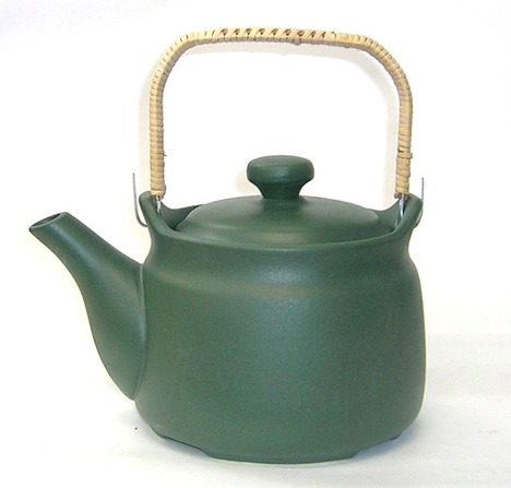 在庫処分】直火OK! 常滑焼 超耐熱セラミック土瓶 6号 1100cc【緑色