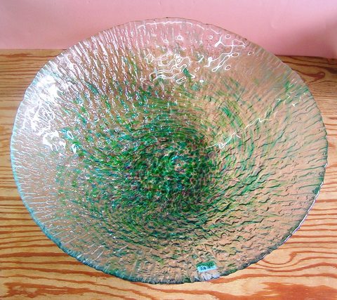 北洋硝子 津軽びいどろ 手づくり ガラス製水盤A【特価 通販 花器 盛鉢