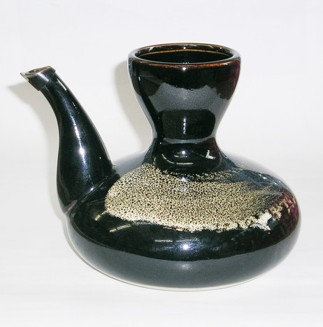 在庫限り】直火OK! 天目白刷毛燗瓶2号【特価 通販 酒燗器】山口陶器店