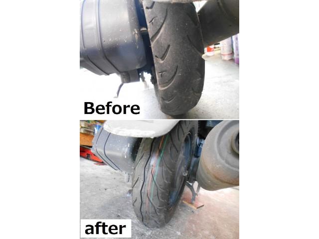 スズキ/アドレスV125G 前後タイヤ交換 徳島県 徳島市 エアーバルブ交換