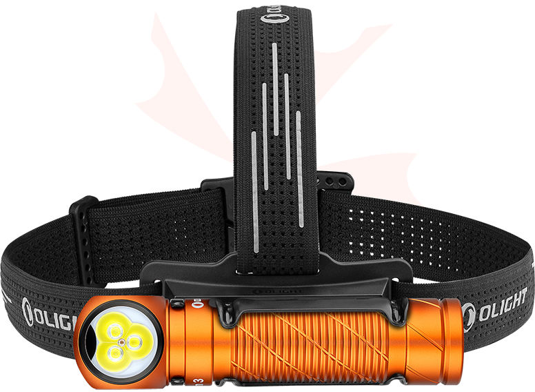 Olight Perun 3 Orange Right-Angle Rechargeable LED Flashlight with