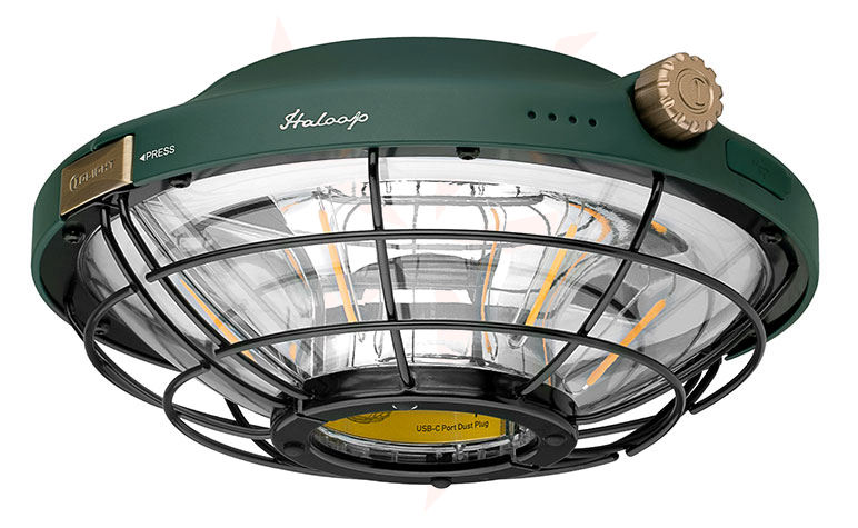 Olight Haloop Rechargeable UFO Camping and Umbrella Light, Forest
