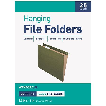 Wexford Hanging File Folders Green | Walgreens