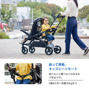 KATOJI ベビーカー 二人でゴーDX シングルタイヤ オニキス ブラック