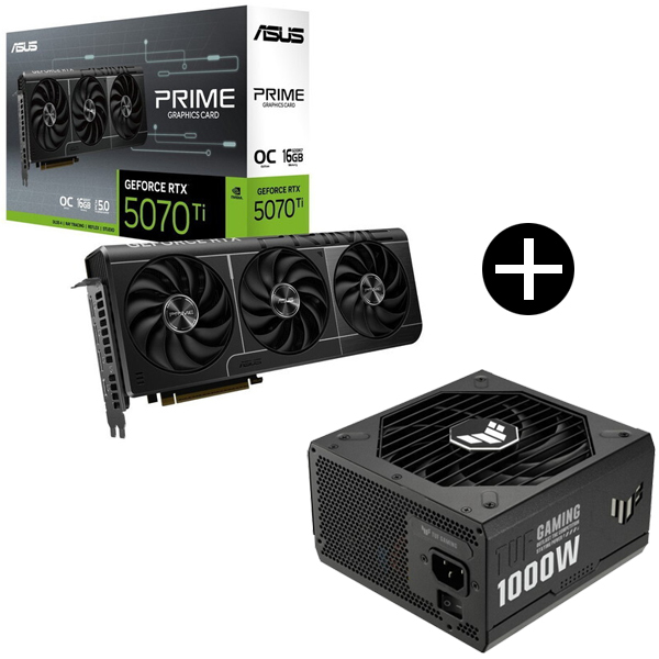ASUS PRIME-RTX5070TI-O16G グラフィックボード + TUF-GAMING-1000G