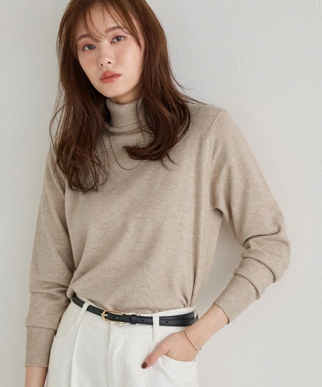 プレミアムカシミヤタッチタートルニット 【Pierrot】◇送料無料