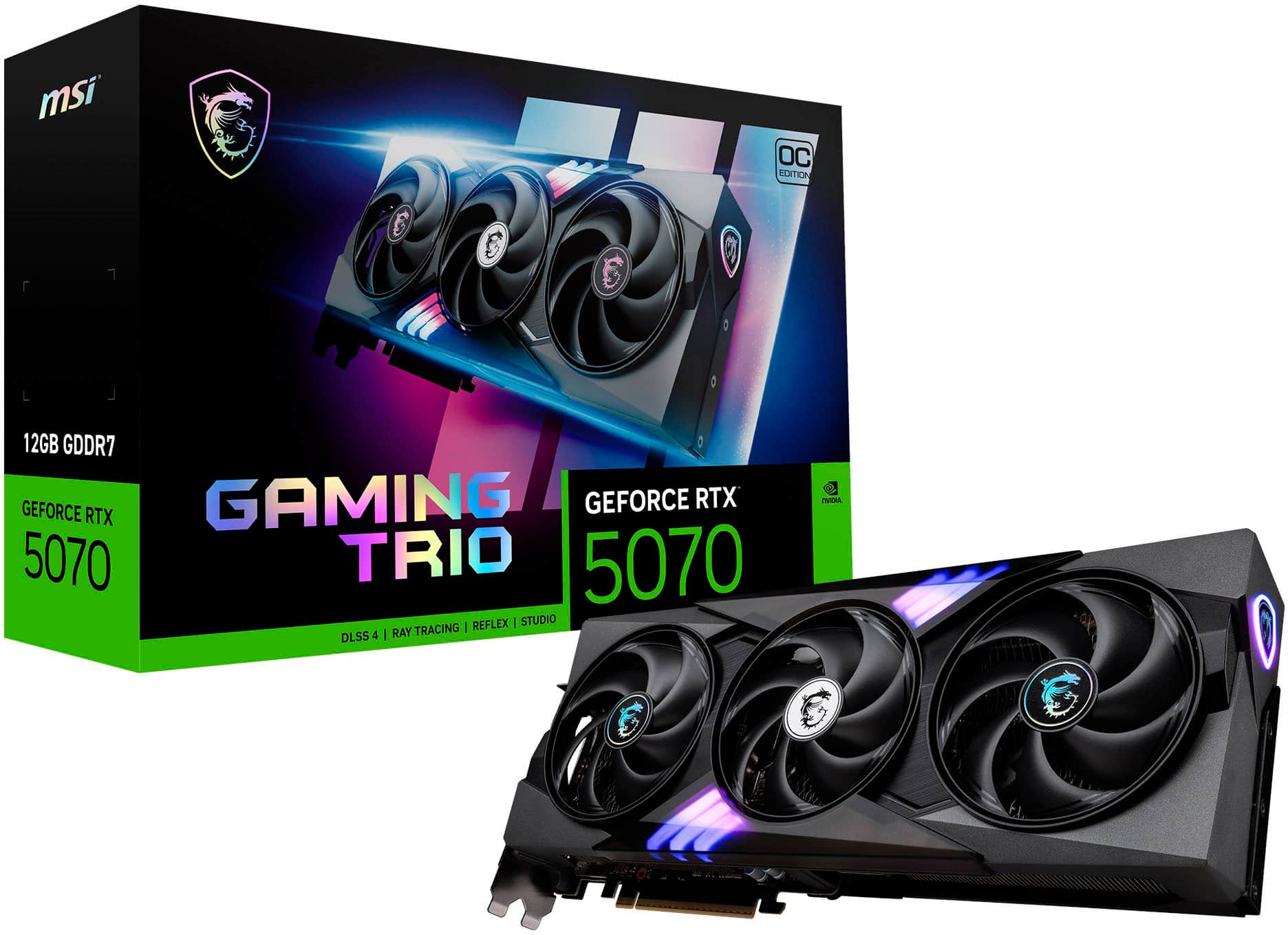MSI NVIDIA GeForce RTX 5070 12G GAMING TRIO OC 12GB GDDR7 PCI