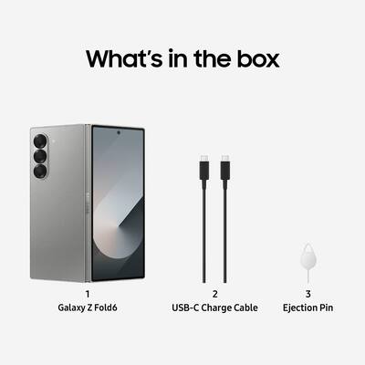 Samsung Galaxy Z Fold6 1TB (Unlocked) Silver Shadow SM-F956UZSFXAA