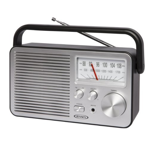 Jensen Portable AM/FM Radio with Aux Line in Black MR-750BK - Best Buy