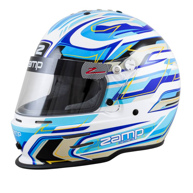 Zamp H753C4457 Zamp RZ-42Y Youth Graphic Helmet - White/Blue/Light