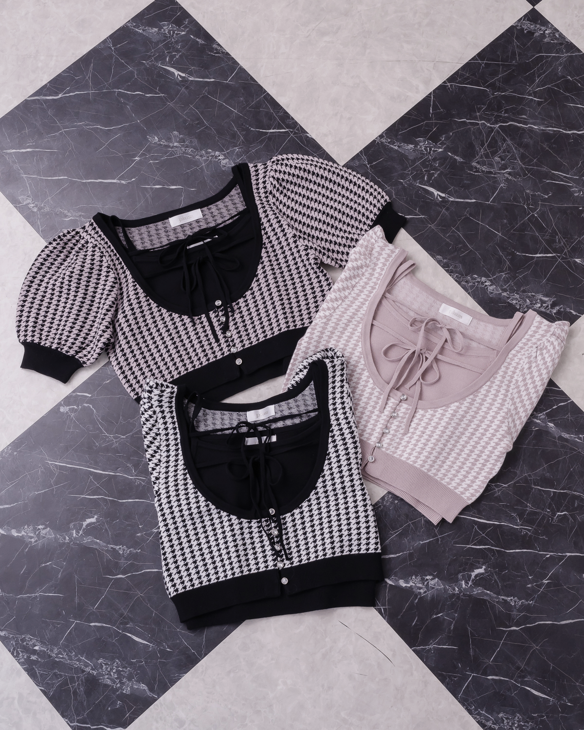 ダブルリボンレイヤードニット – pium