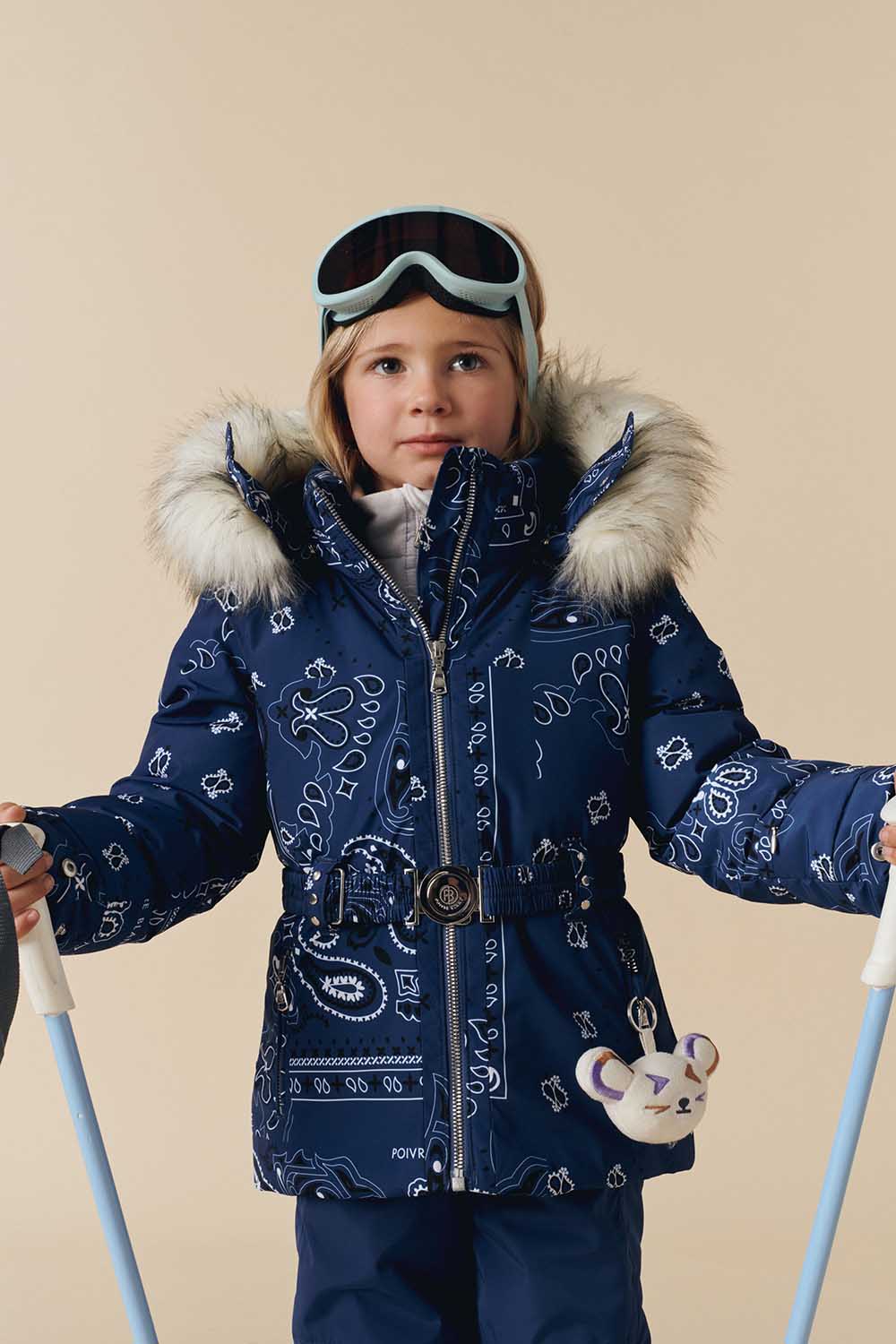 JUNE PAISLEY DOWN SKI JACKET - Poivre Blanc