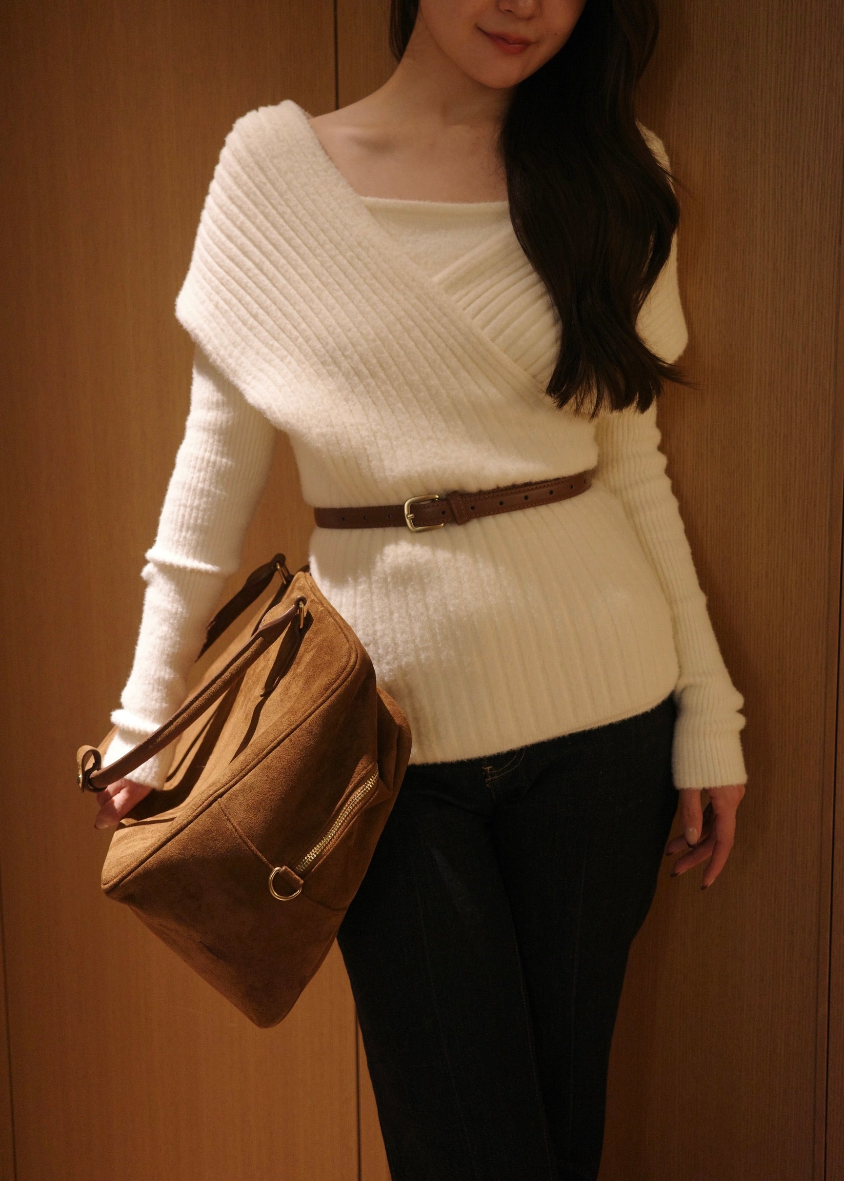 ベルトセットカシュクールオフショルダーニット – poláura OFFICIAL