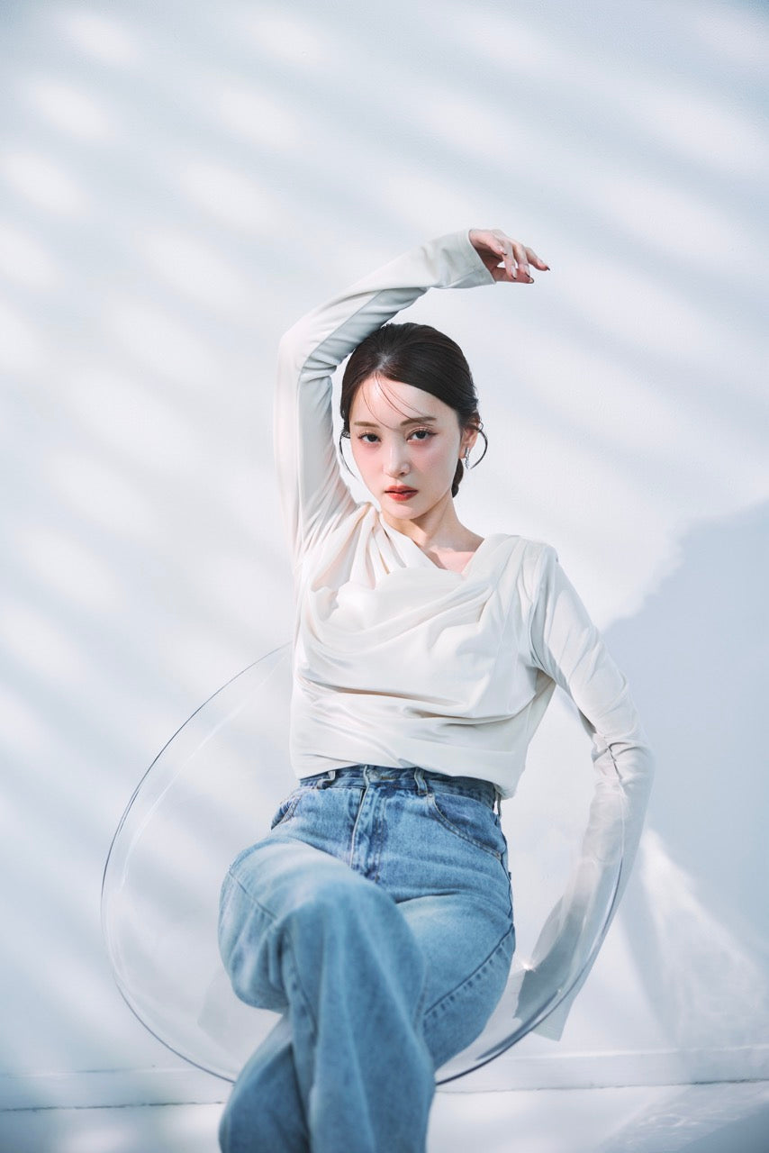 グロッシーベロアドレープトップス – poláura OFFICIAL ONLINE STORE