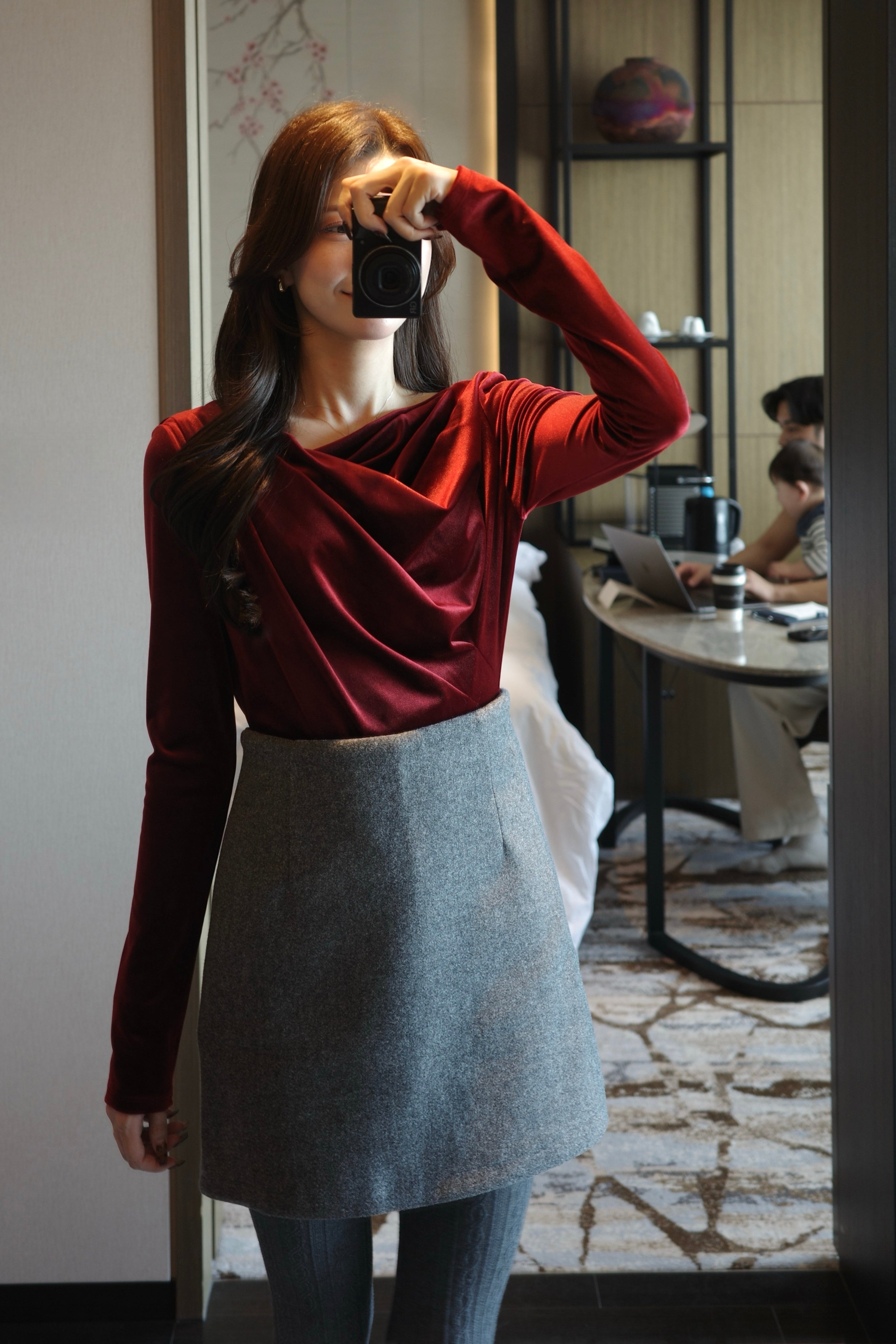 グロッシーベロアドレープトップス – poláura OFFICIAL ONLINE STORE