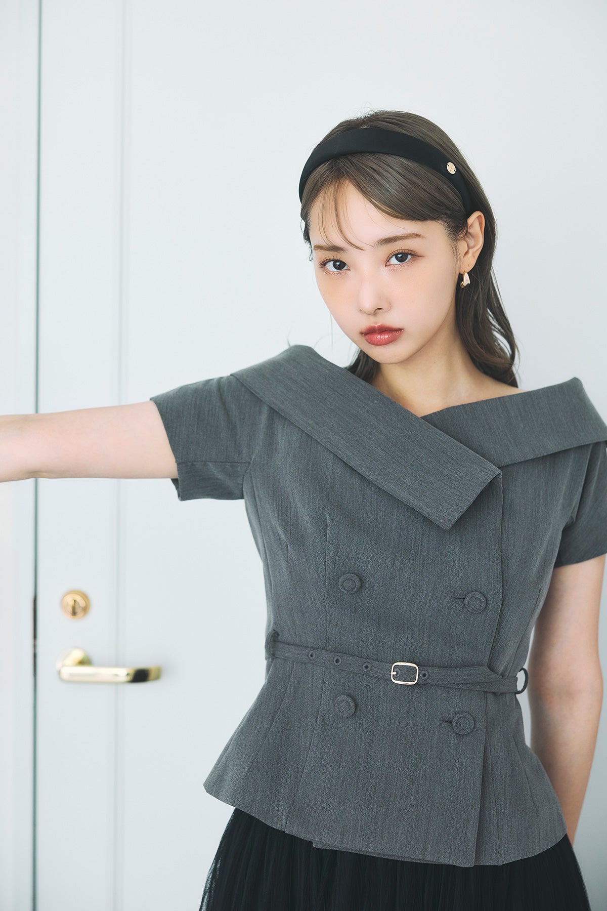 オフショルカラーダブルボタンジャケット – poláura OFFICIAL ONLINE STORE