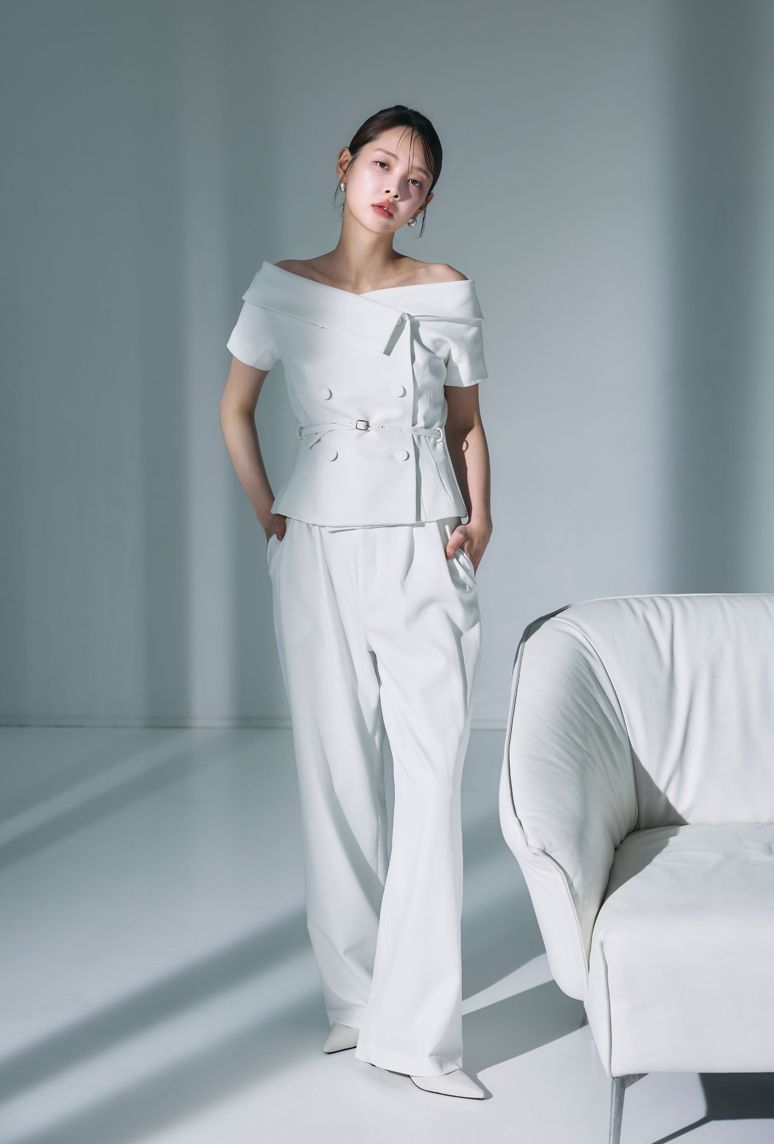 オフショルカラーダブルボタンジャケット – poláura OFFICIAL ONLINE STORE