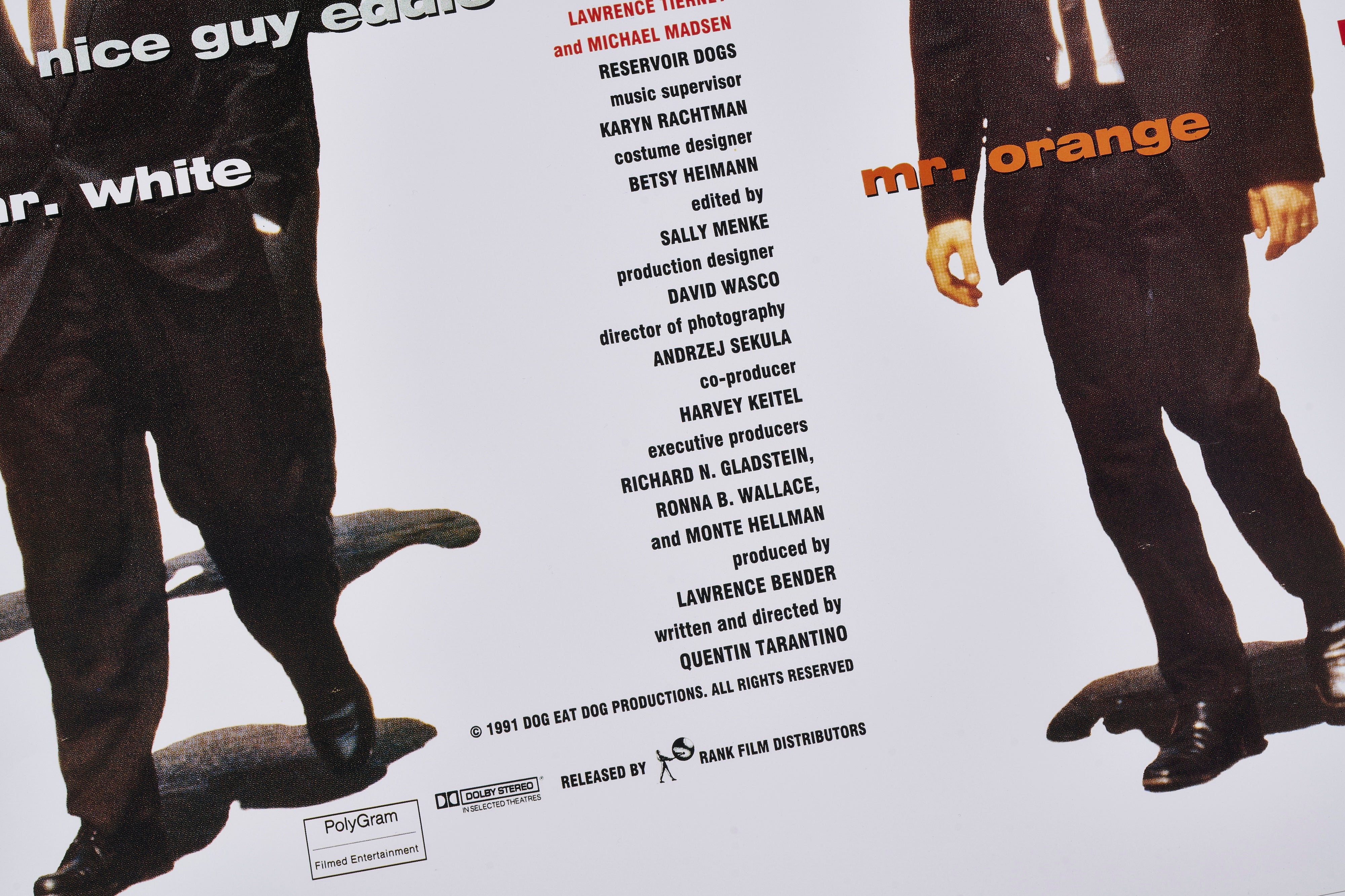 限定10枚】RESERVOIR DOGS（レザボア・ドッグス） 1991（Horizontal