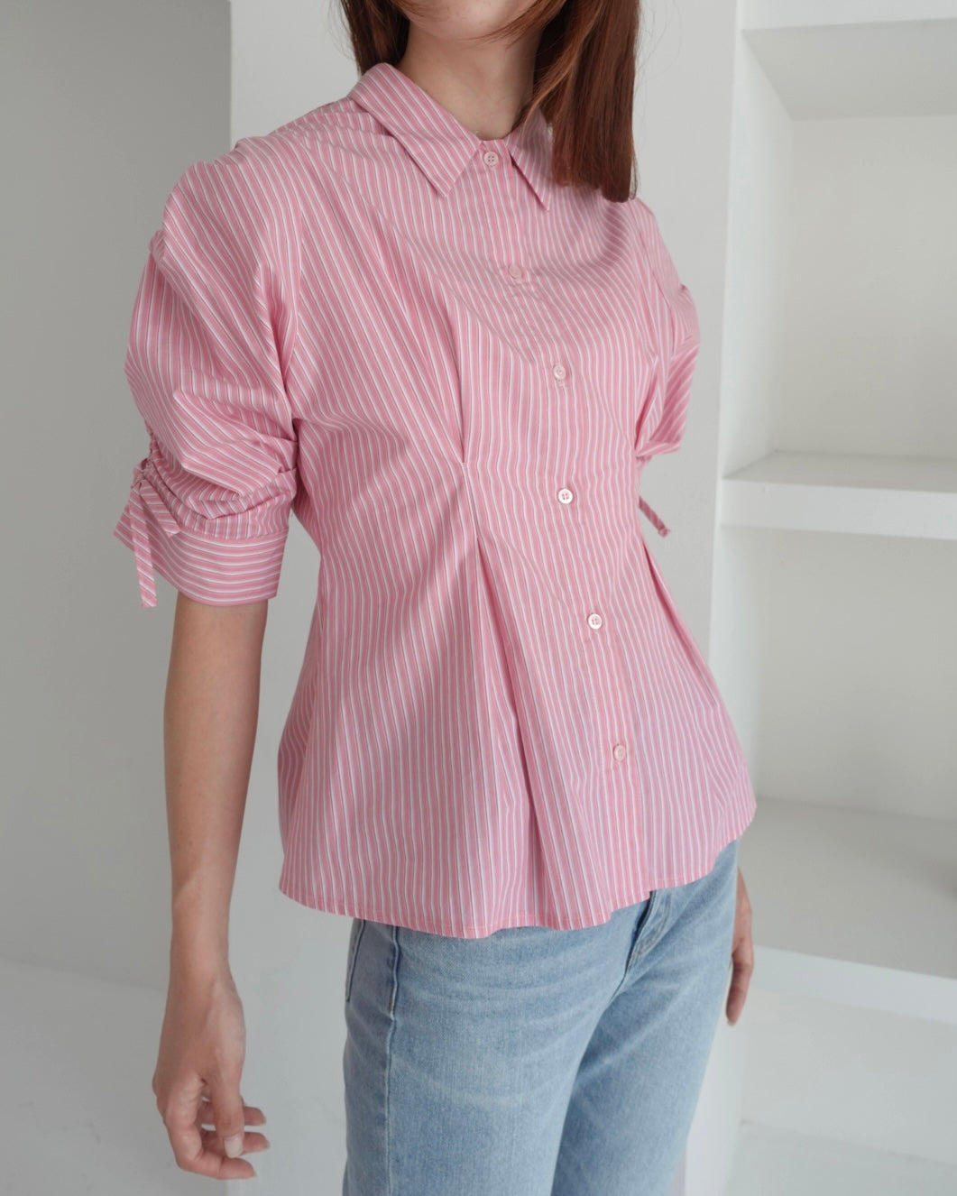 CANDY PUFF STRIPE SHIRT (PINK)