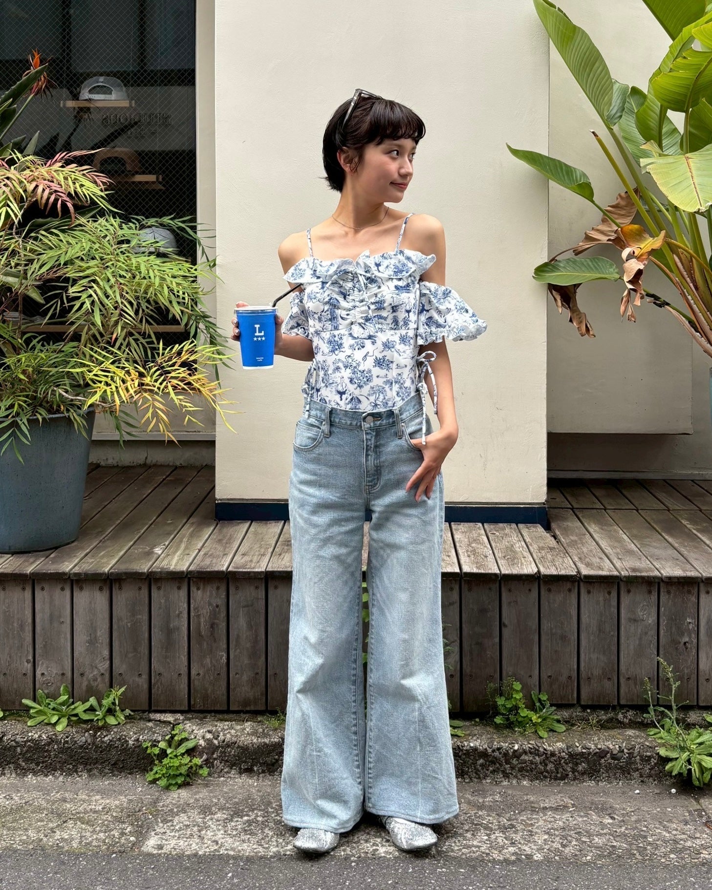 Toile de Jouy swim leotard