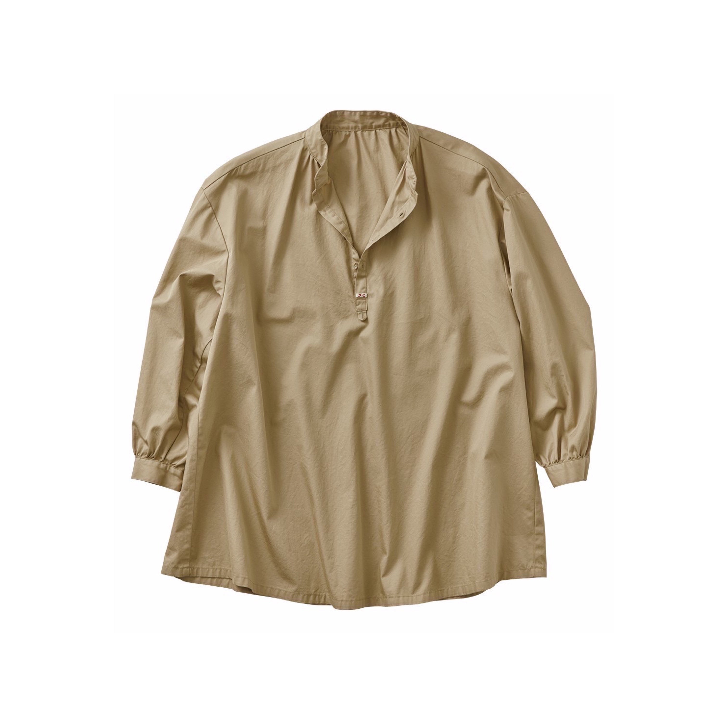 GABARDINE STAND COLLAR LONG SMOCK SHIRT – PORTER CLASSIC KYOTO